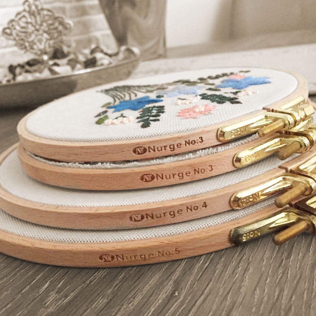 Nurge Beech Embroidery Hoops - Screwed Brass closure - Image 3
