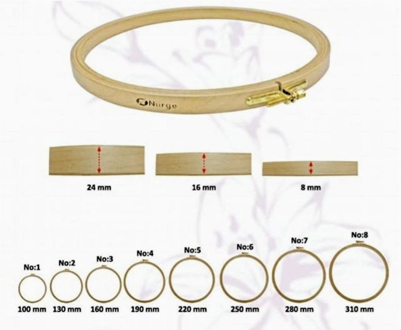 Nurge Beech Embroidery Hoops - Screwed Brass closure - Image 2
