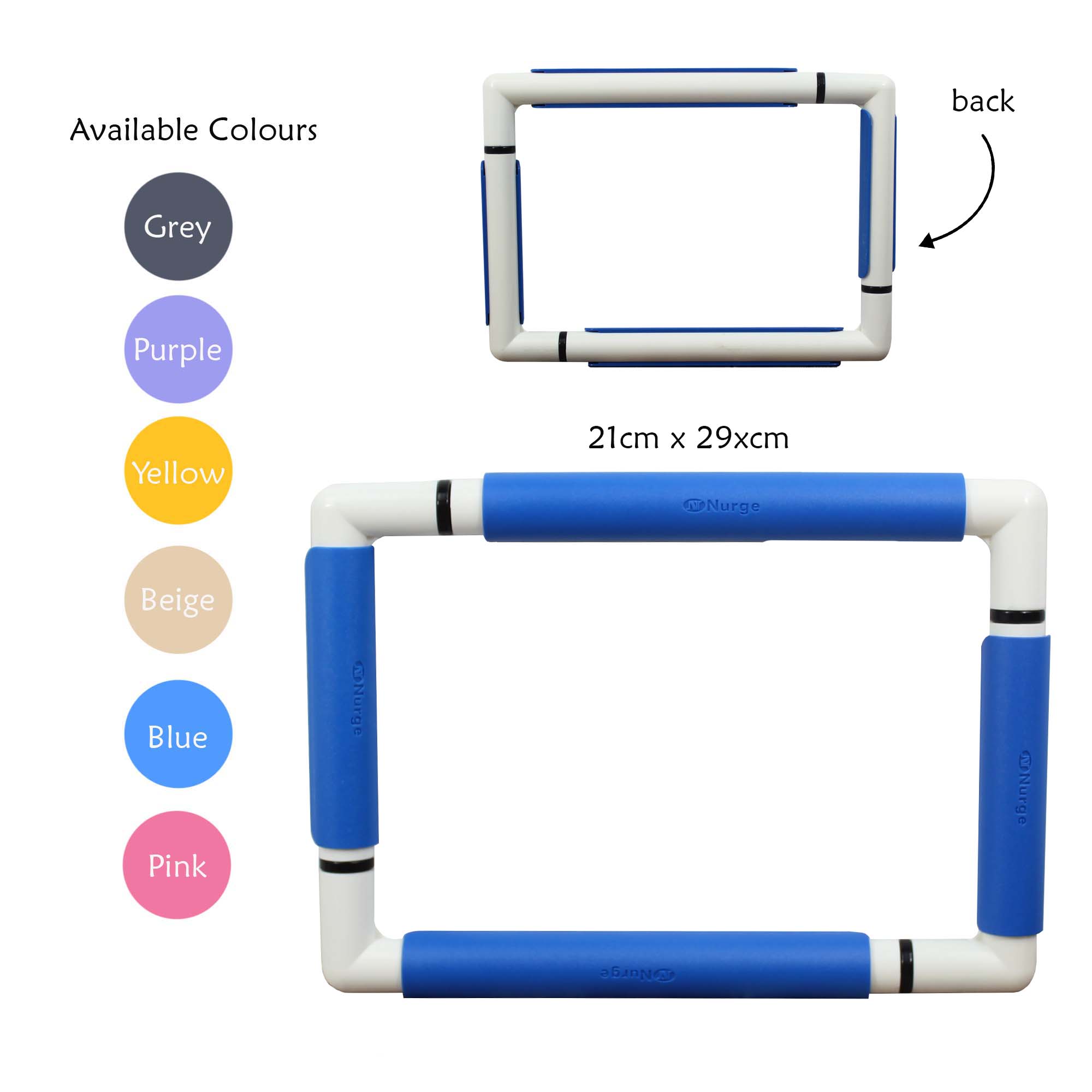 Nurge plastic rectangular snap frame for embroidery, cross stitch and tapestry